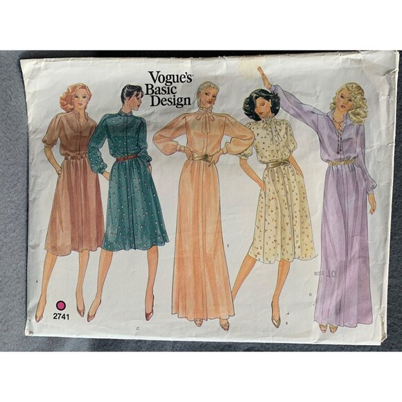 Vogue Misses Dress Sewing Pattern Sz 10 2741 - Picture 1 of 3